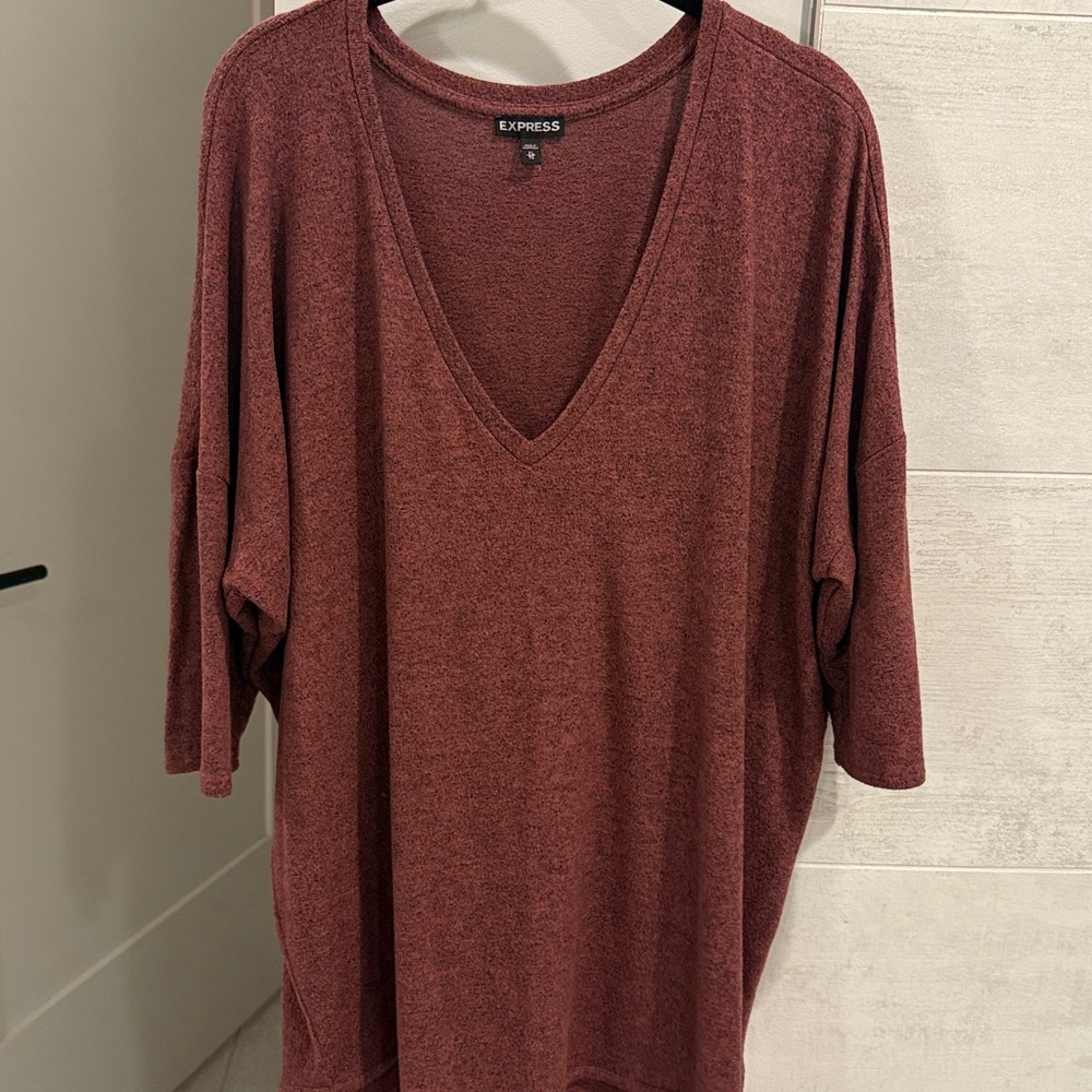 🧡 Express Oversized V-Neck Tunic